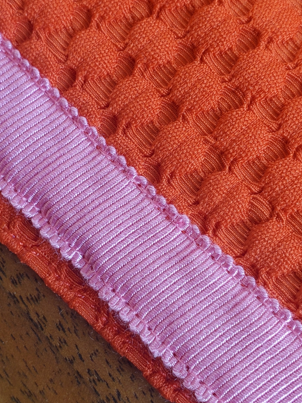 J. Crew Jcrew Womens Orange Quilted Jacket with Pink Grograin Trim Size 6 - Picture 4 of 10